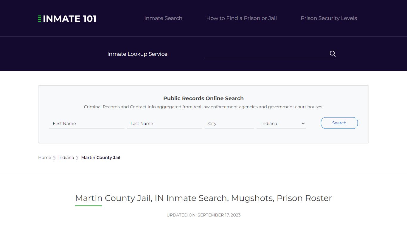 Martin County Jail, IN Inmate Search, Mugshots, Prison Roster